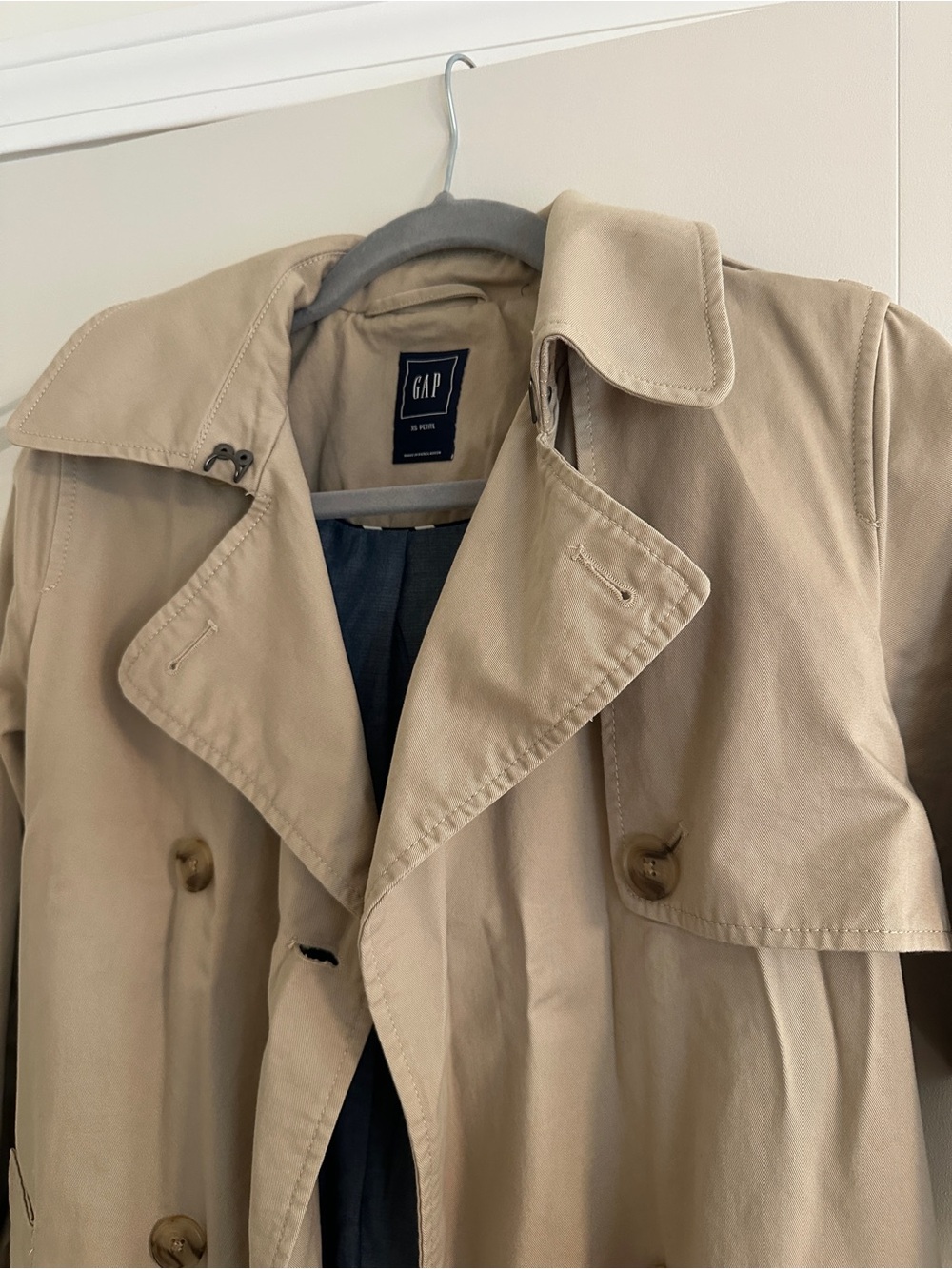 GAP - Khaki Double-Breasted Trench Coat - Picture 3 of 13